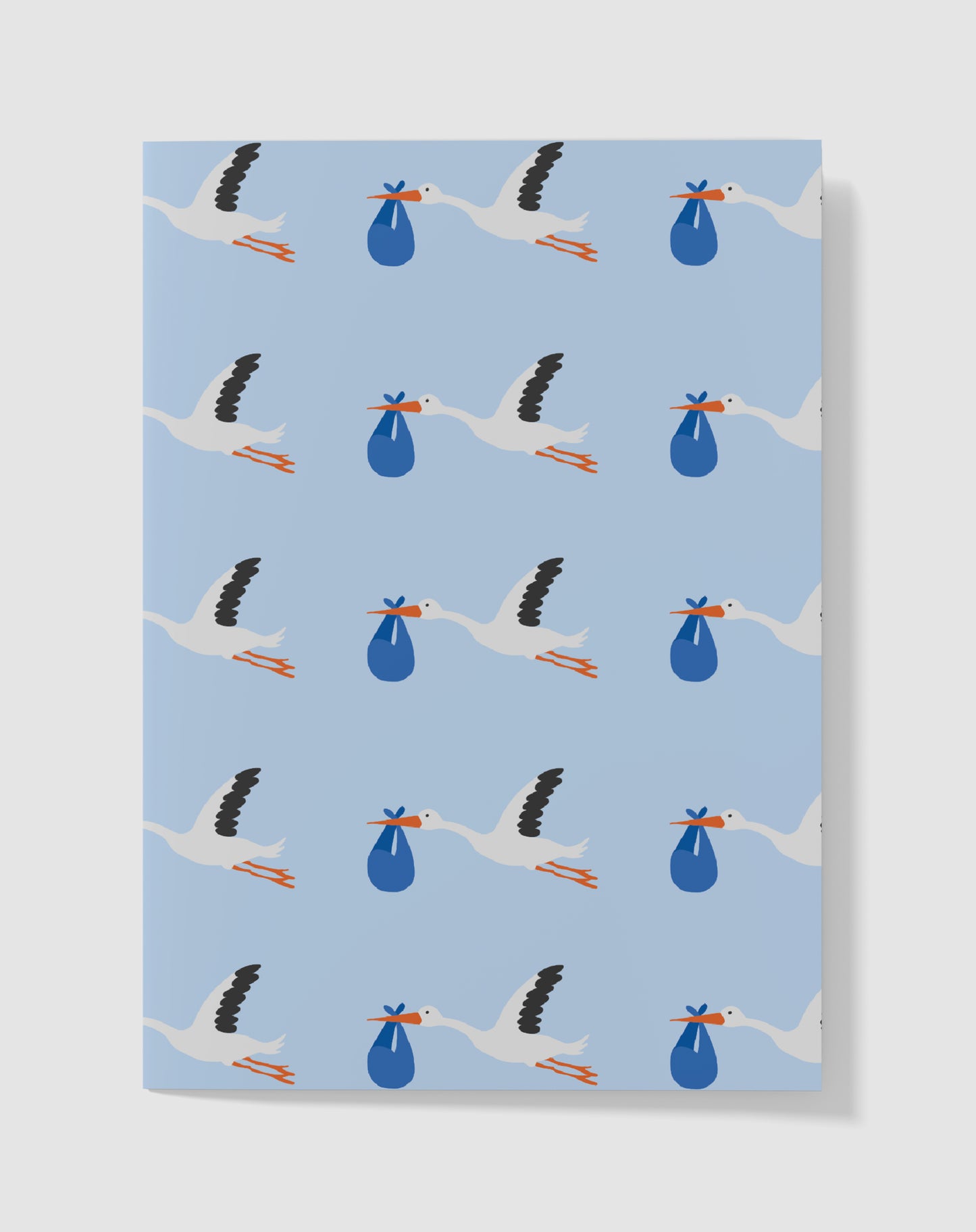 Babykaart - Bundeltje Geluk Blauw – Handgemaakt & Blanco
