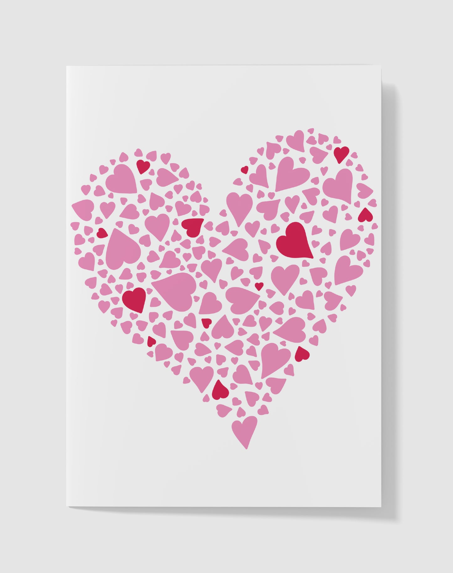 Handgemaakte liefdeskaart zonder tekst, met hartillustratie
