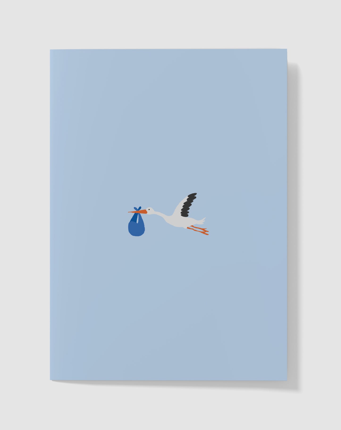 Babykaart - Bundeltje Geluk Blauw – Handgemaakt & Blanco