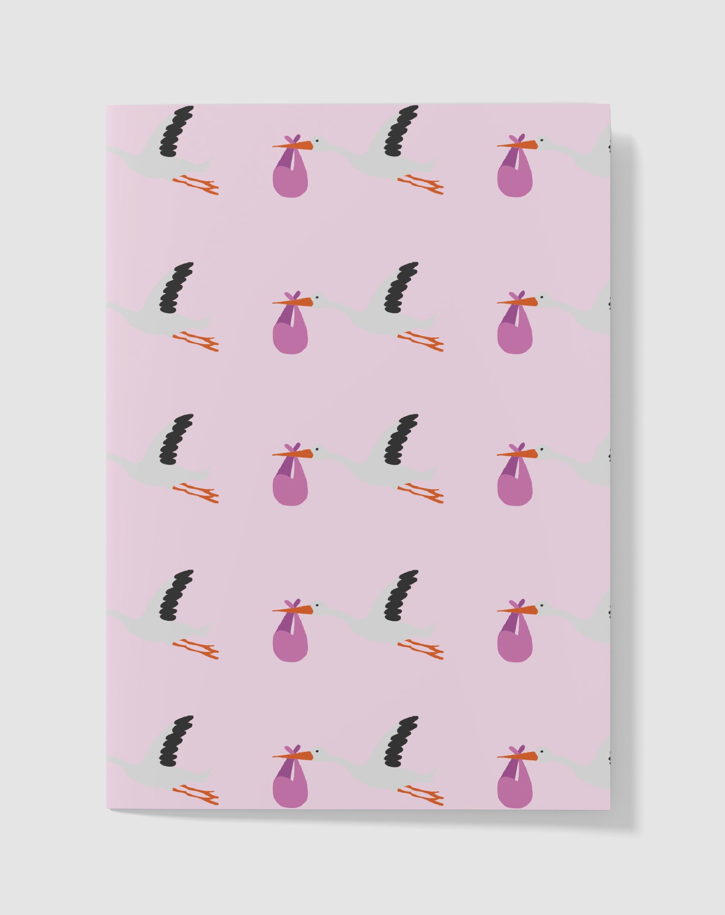 Babykaart - Bundeltje Geluk Roze – Handgemaakt & Blanco