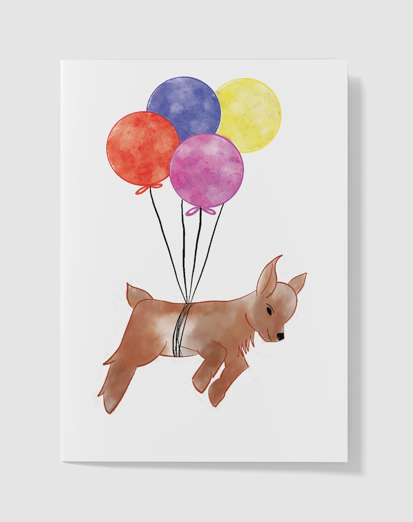 Verjaardagskaart - Boerderij Ballonnen Geit – Handgemaakt & Blanco
