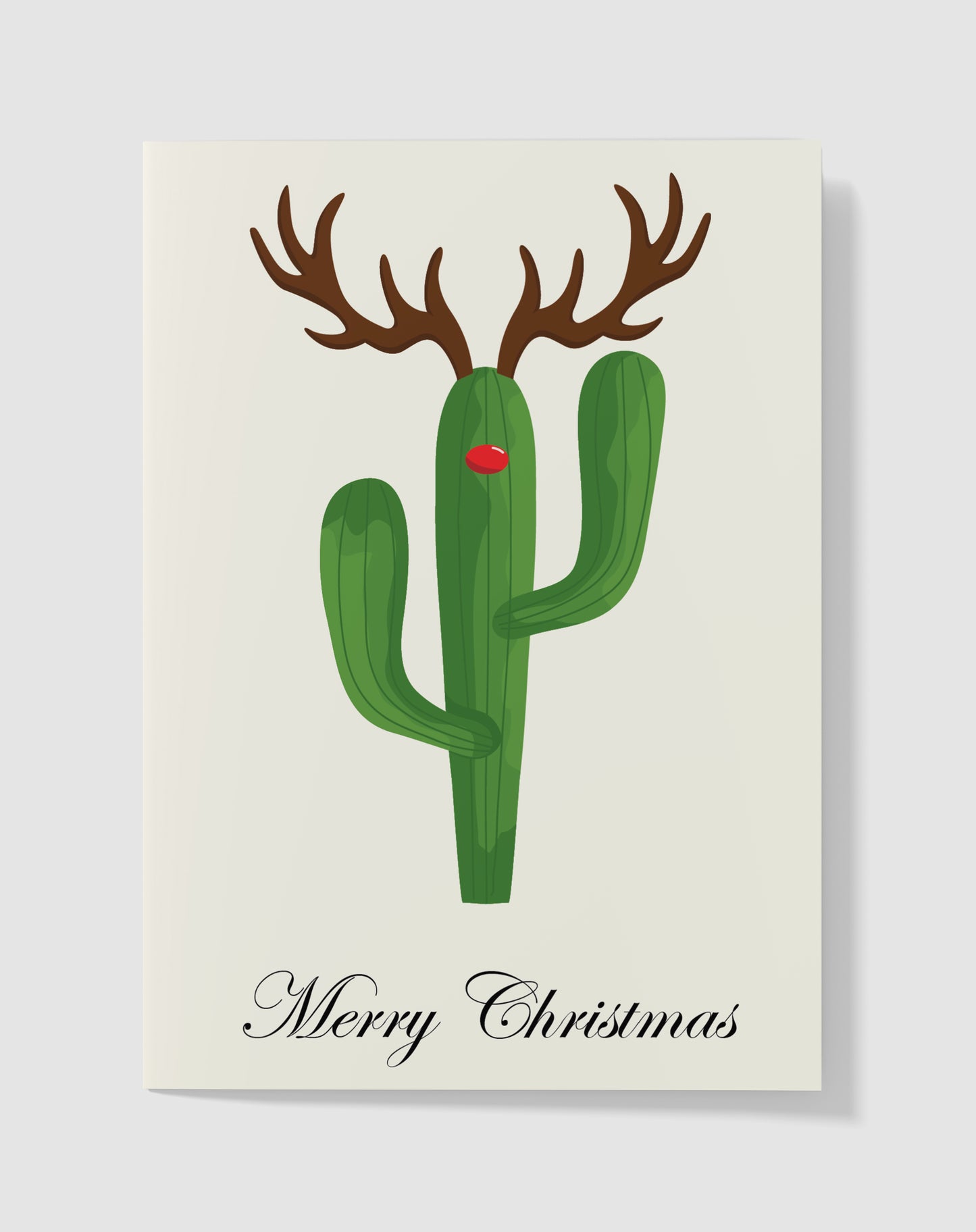 Kerstkaart - Cactus Kerst Rendier – Handgemaakt & Blanco