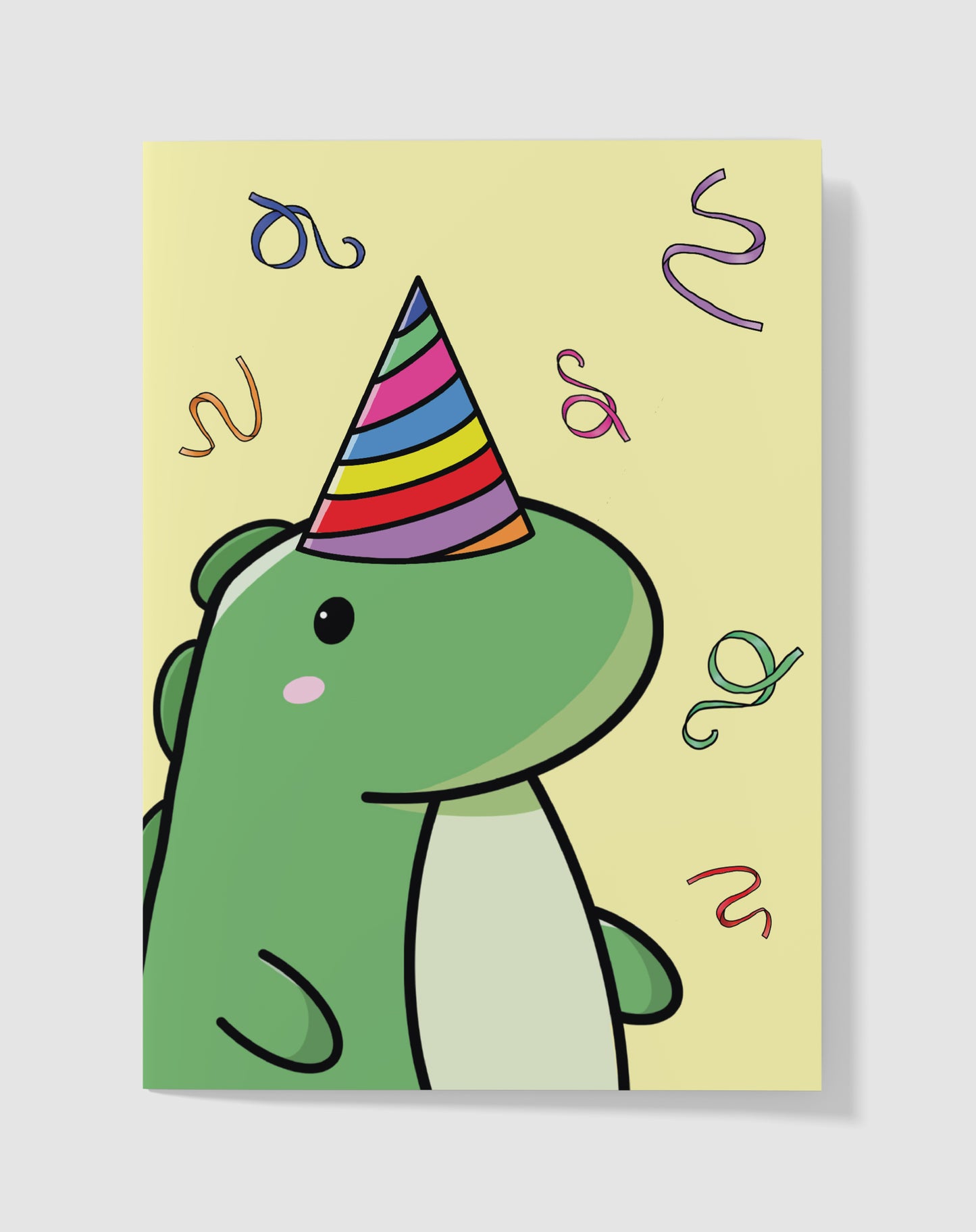 Verjaardagskaart - Dino Feest Confetti – Handgemaakt & Blanco
