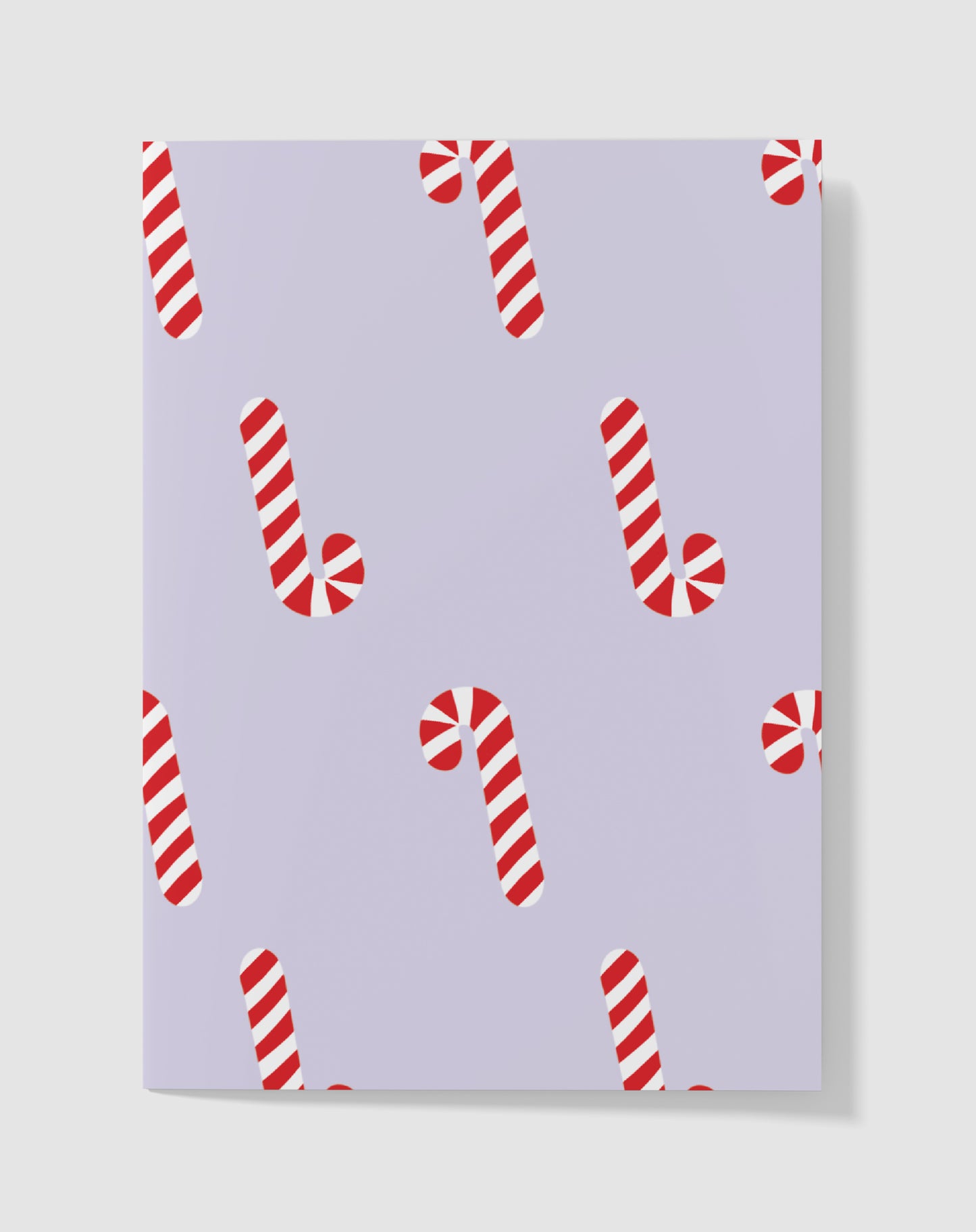 Kerstkaart - Patroon Zuurstokken – Handgemaakt & Blanco