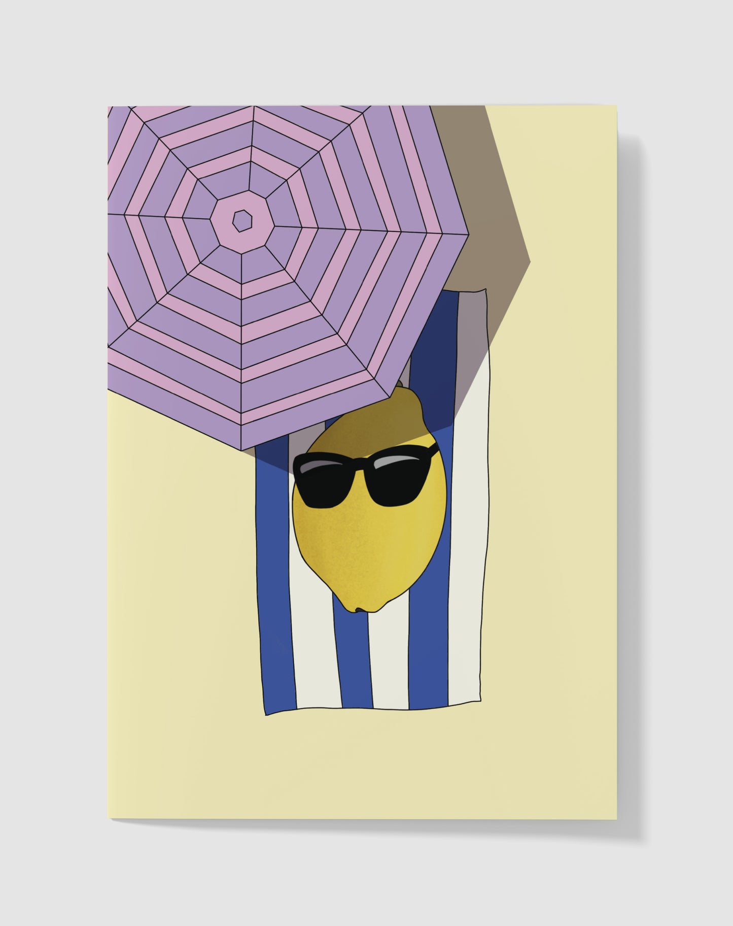 Handgemaakte Kaart - Lemon Vibes Strand - Blanco Binnenkant