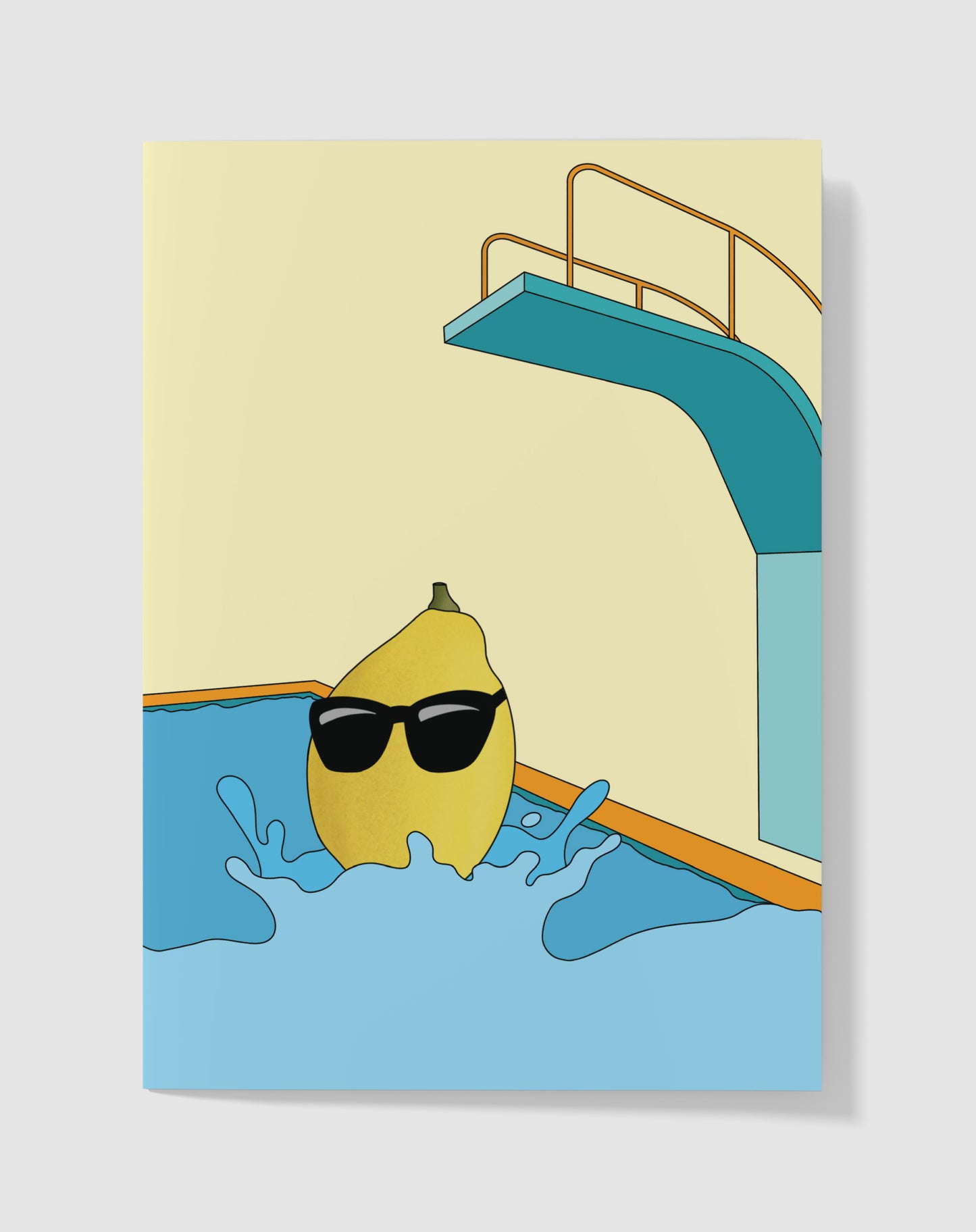 Handgemaakte Kaart - Lemon Vibes Zwembad - Blanco Binnenkant