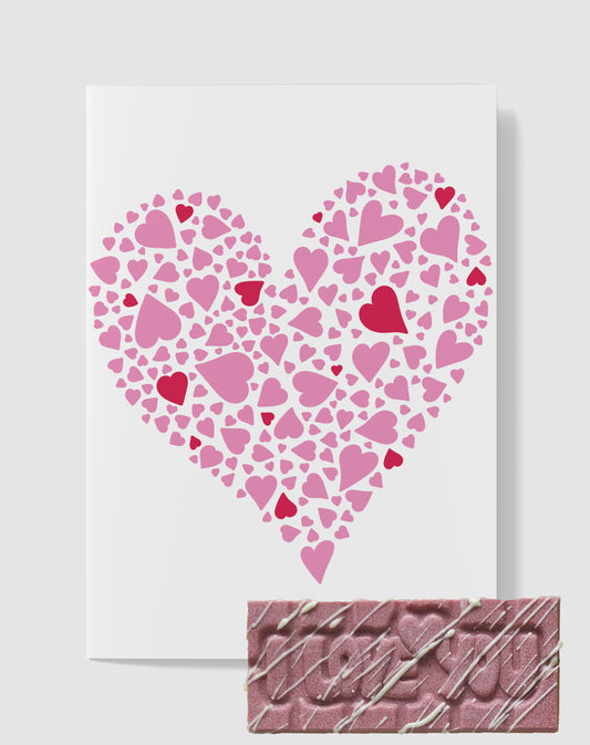 Handmade Card – Love Heart + Chocolate – Blank Inside