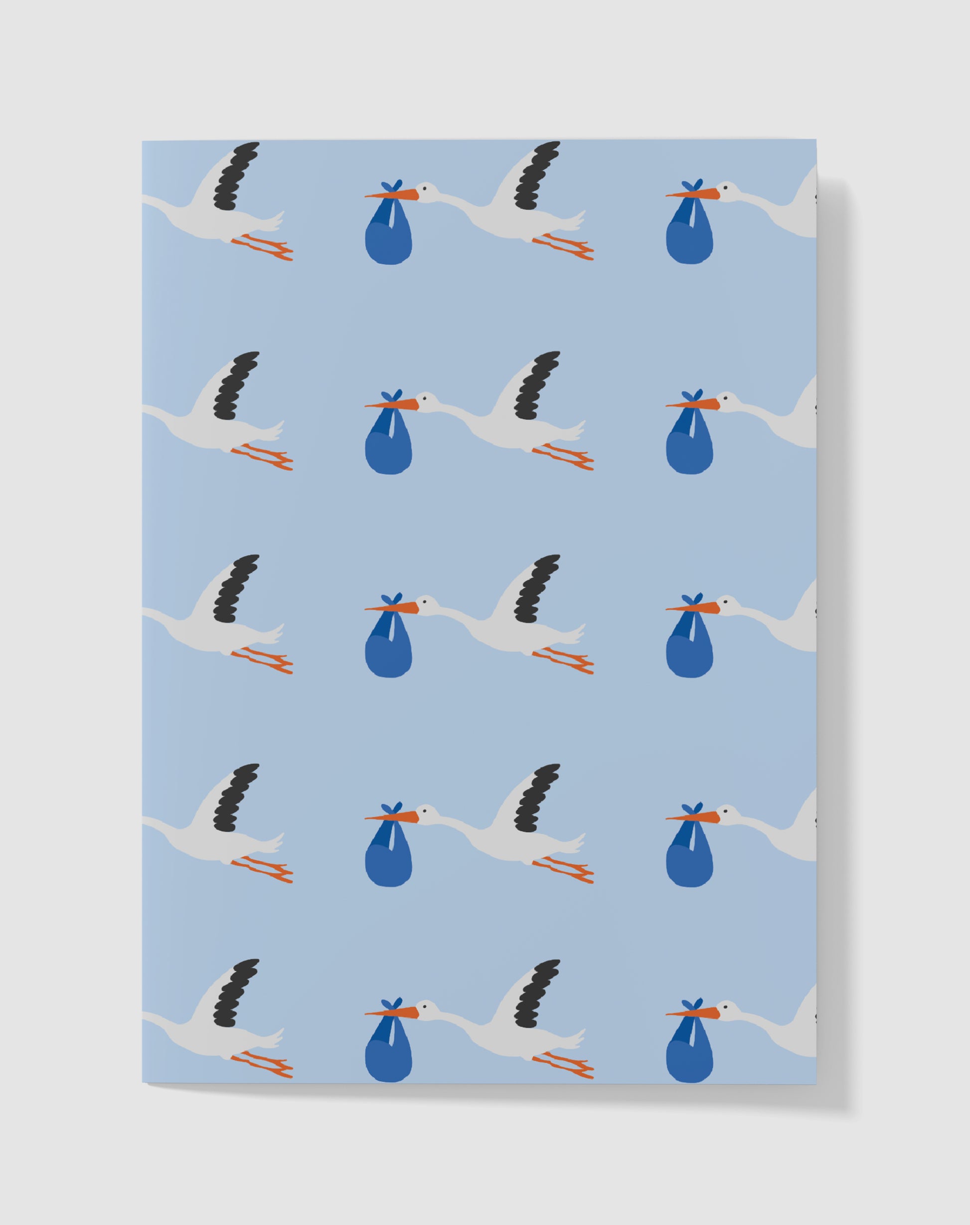 Babykaart - Bundeltje Geluk Blauw – Handgemaakt & Blanco