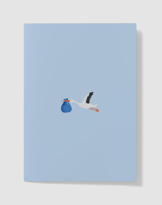 Babykaart - Bundeltje Geluk Blauw Tweeling – Handgemaakt & Blanco
