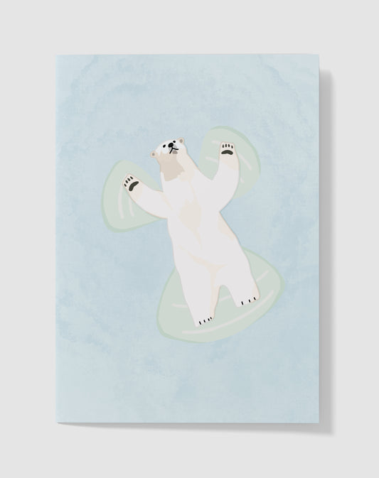 Handgemaakte Kaart – Snow Angel IJsbeer – Blanco Binnenkant