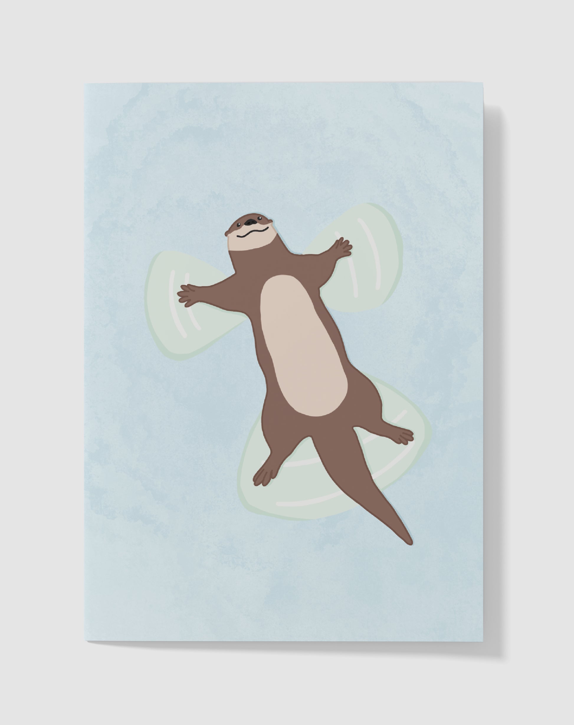 Handgemaakte Kaart – Snow Angel Otter – Blanco Binnenkant