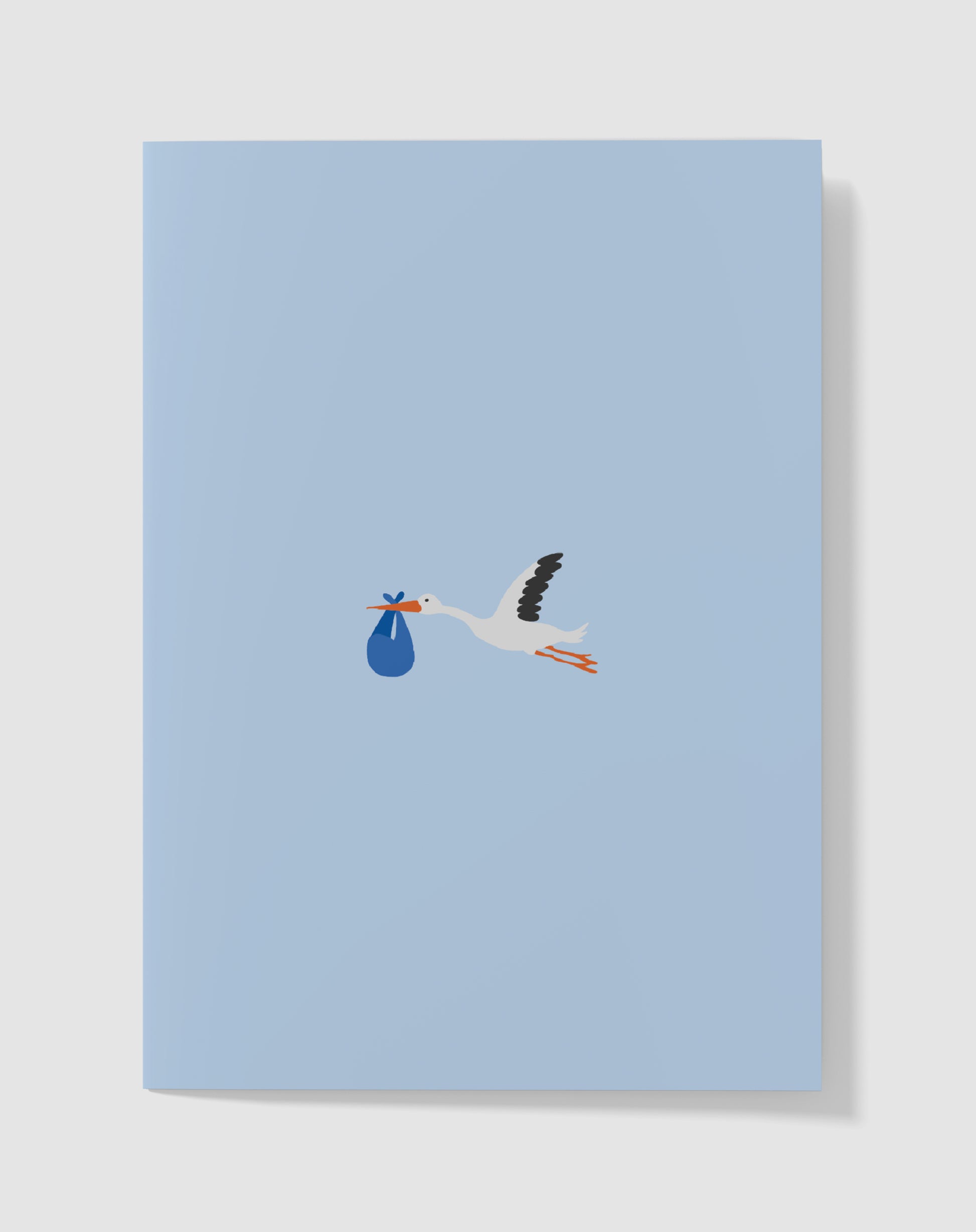 Babykaart - Bundeltje Geluk Blauw – Handgemaakt & Blanco