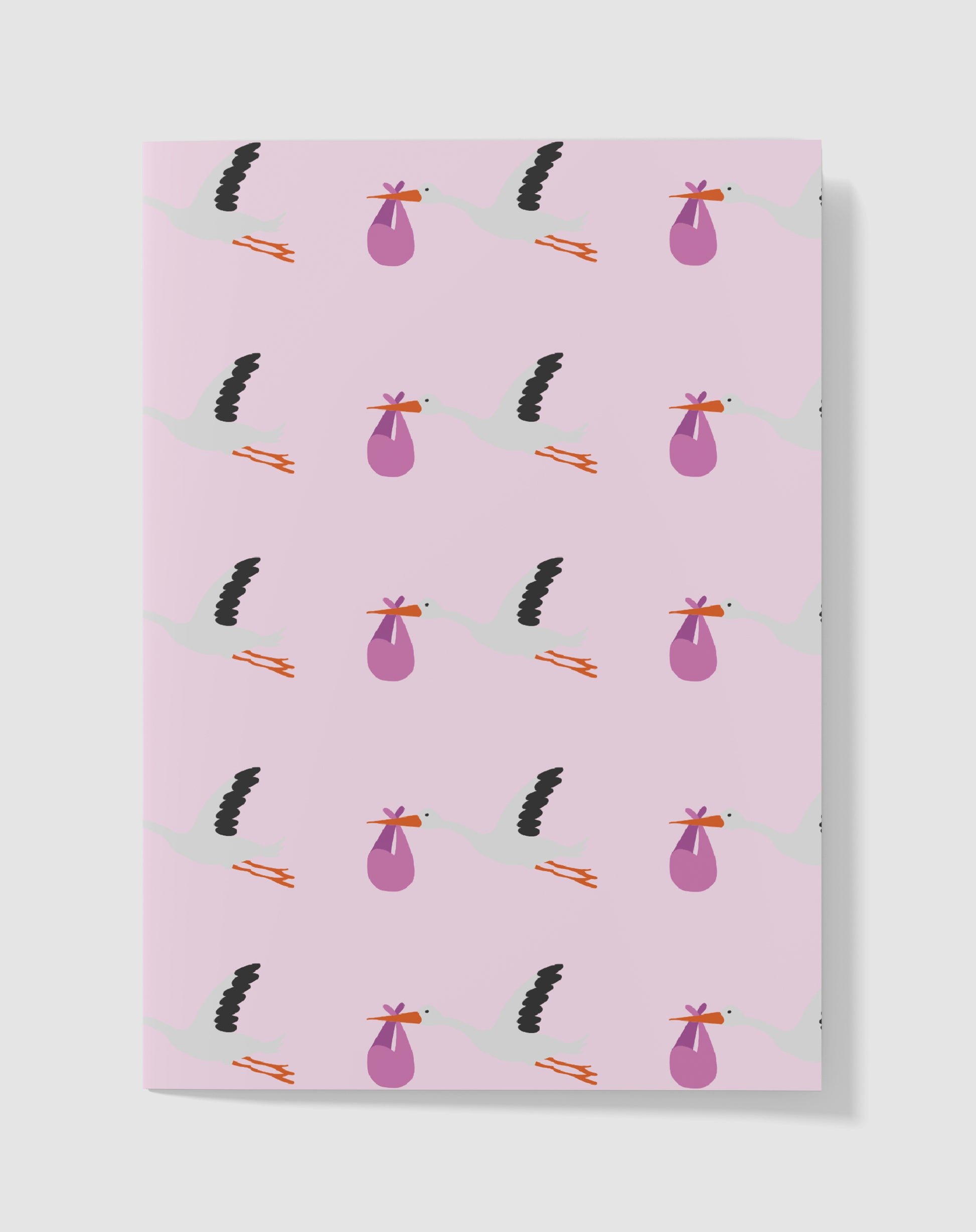 Babykaart - Bundeltje Geluk Roze – Handgemaakt & Blanco