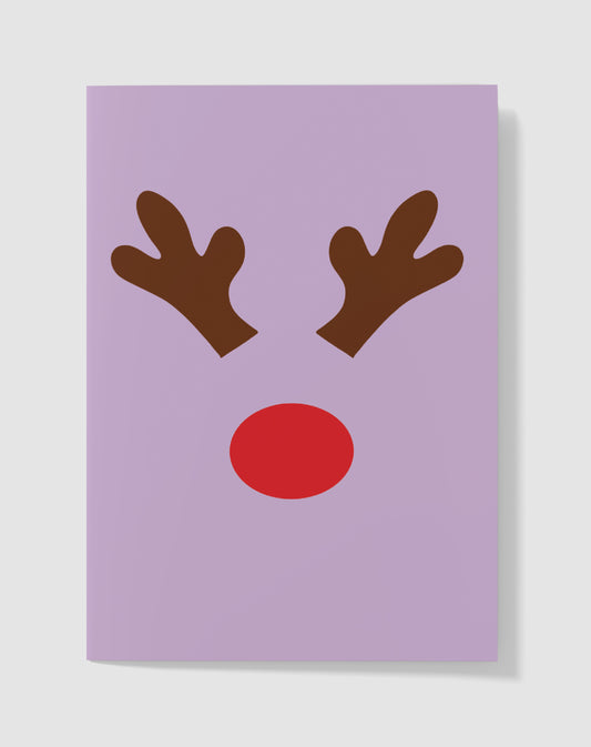 Kerstkaart - Geen Gezicht Rendier – Handgemaakt & Blanco