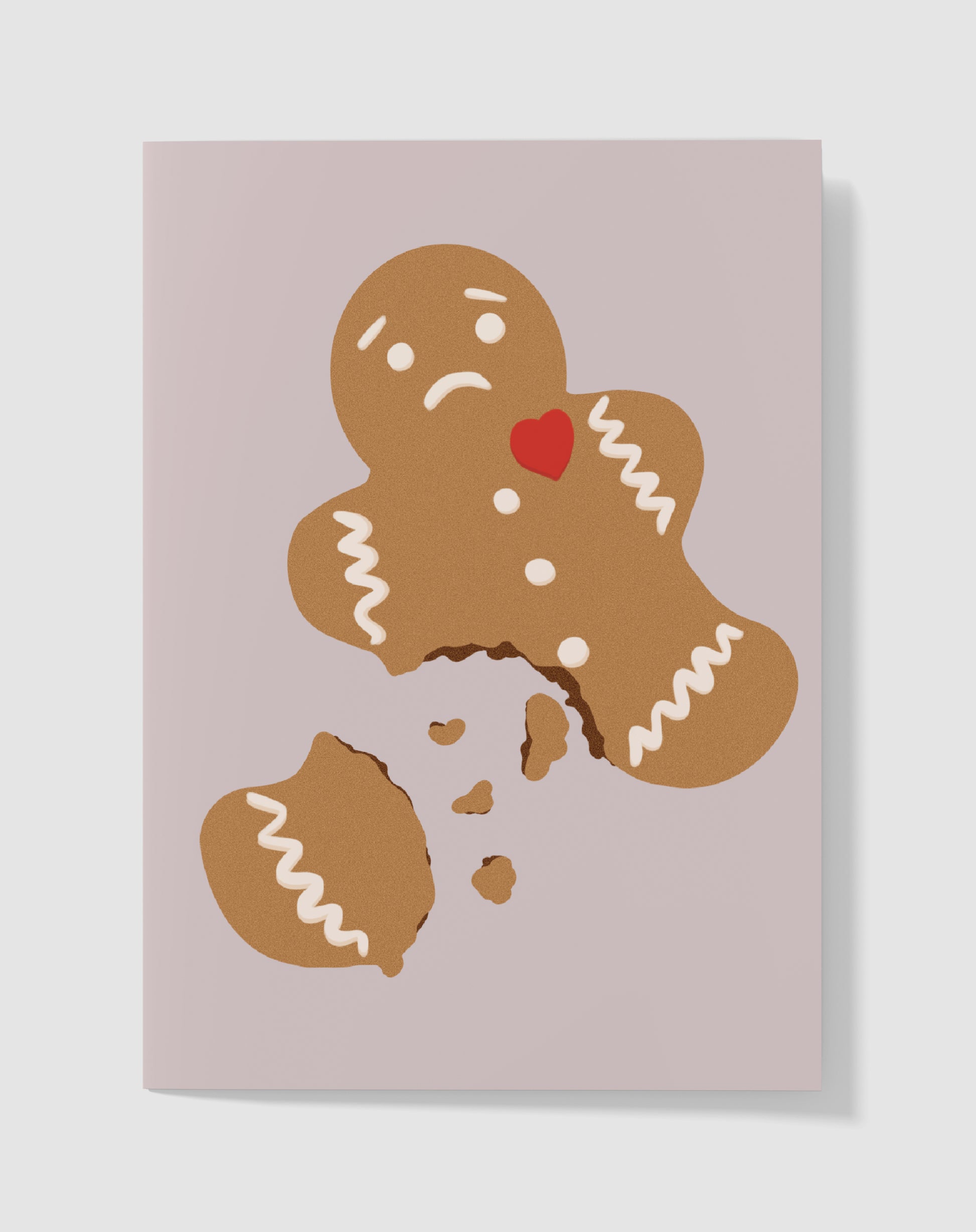 Kerstkaart - Wonderlijke Gemberkoekmannetje – Handgemaakt & Blanco