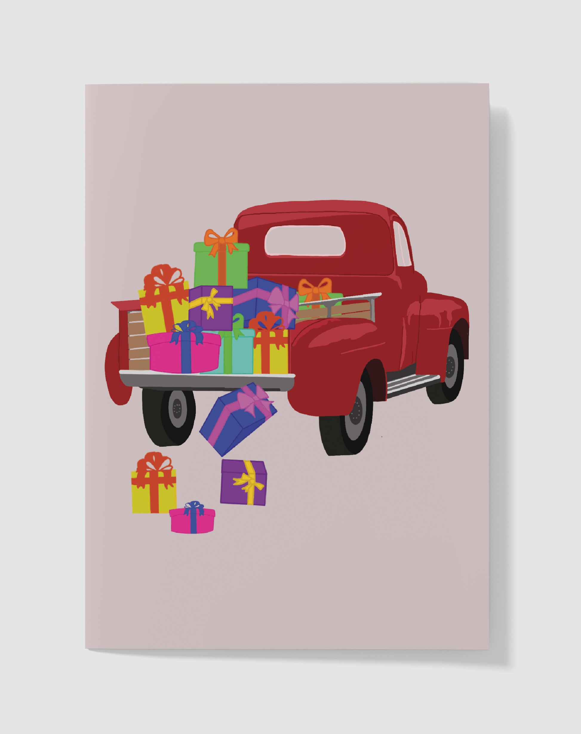 Kerstkaart - Wonderlijke Rode Truck – Handgemaakt & Blanco